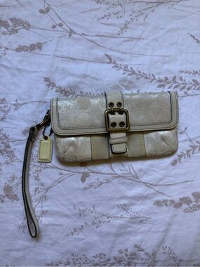 Vintage Coach Metallic Wristlet Clutch with Buckle Rare